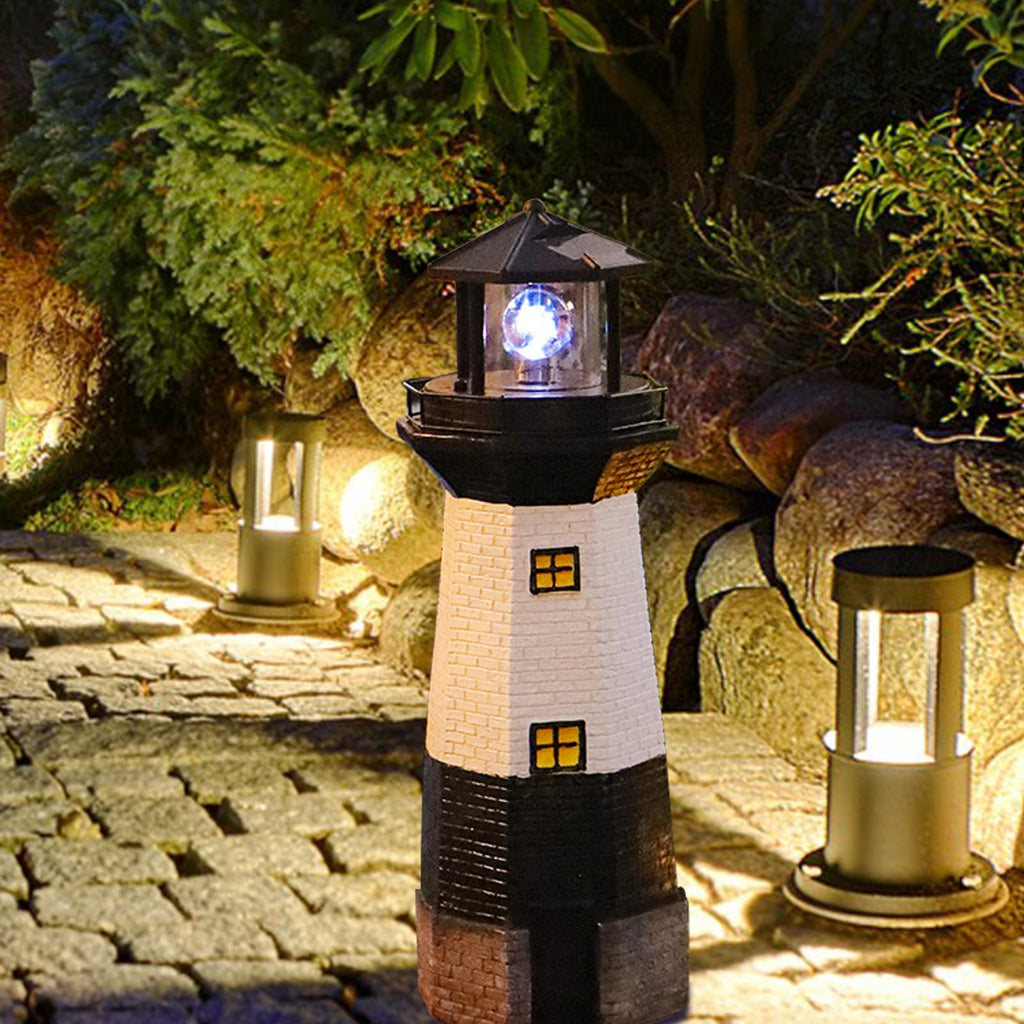 Solar Powered Lighthouse Garden Light with Rotating Beacon G887