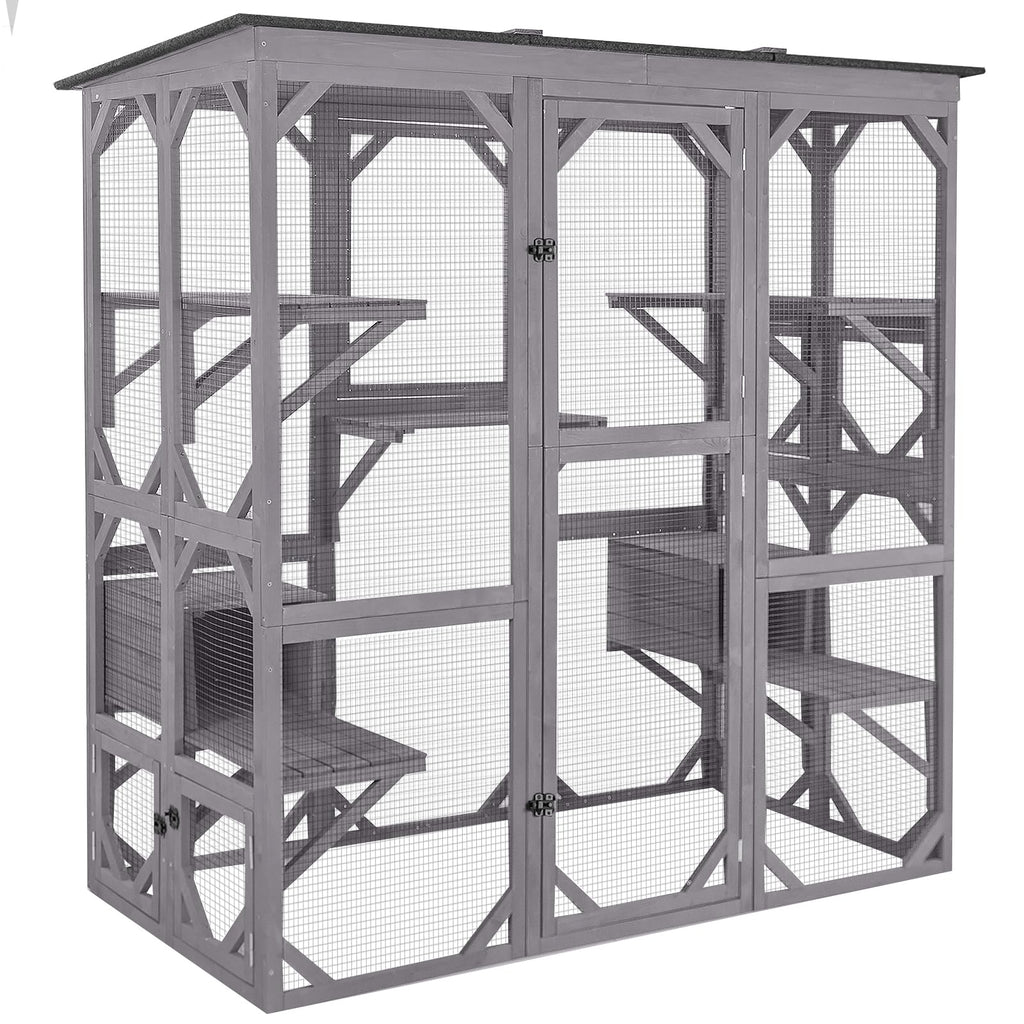 Extra Large 5-Level Outdoor Cat Enclosure with Cover I9691