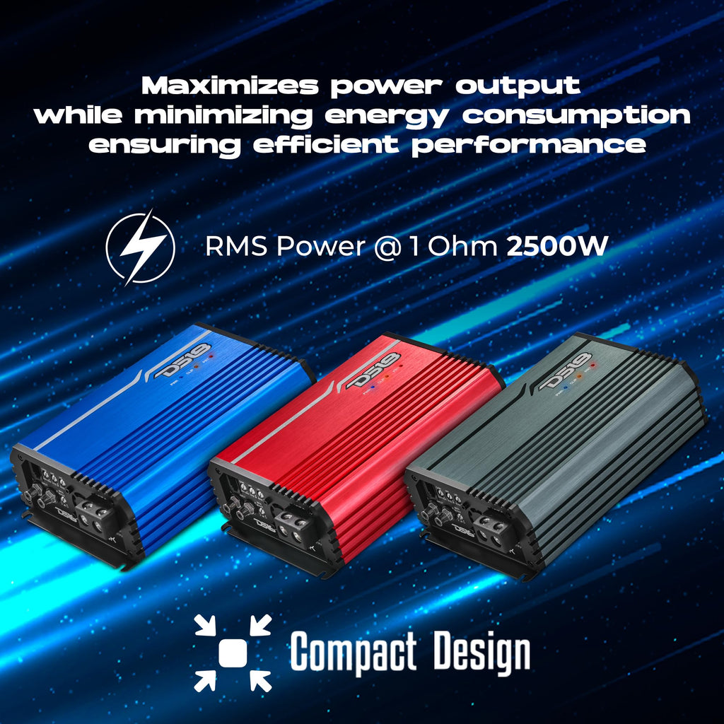 Compact Full-Range Class D 1-Channel Amplifier 2,500 Watts RMS Monoblock H29260