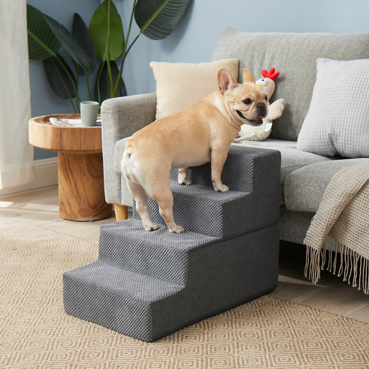 4-Step Grey Dog Stairs A6320