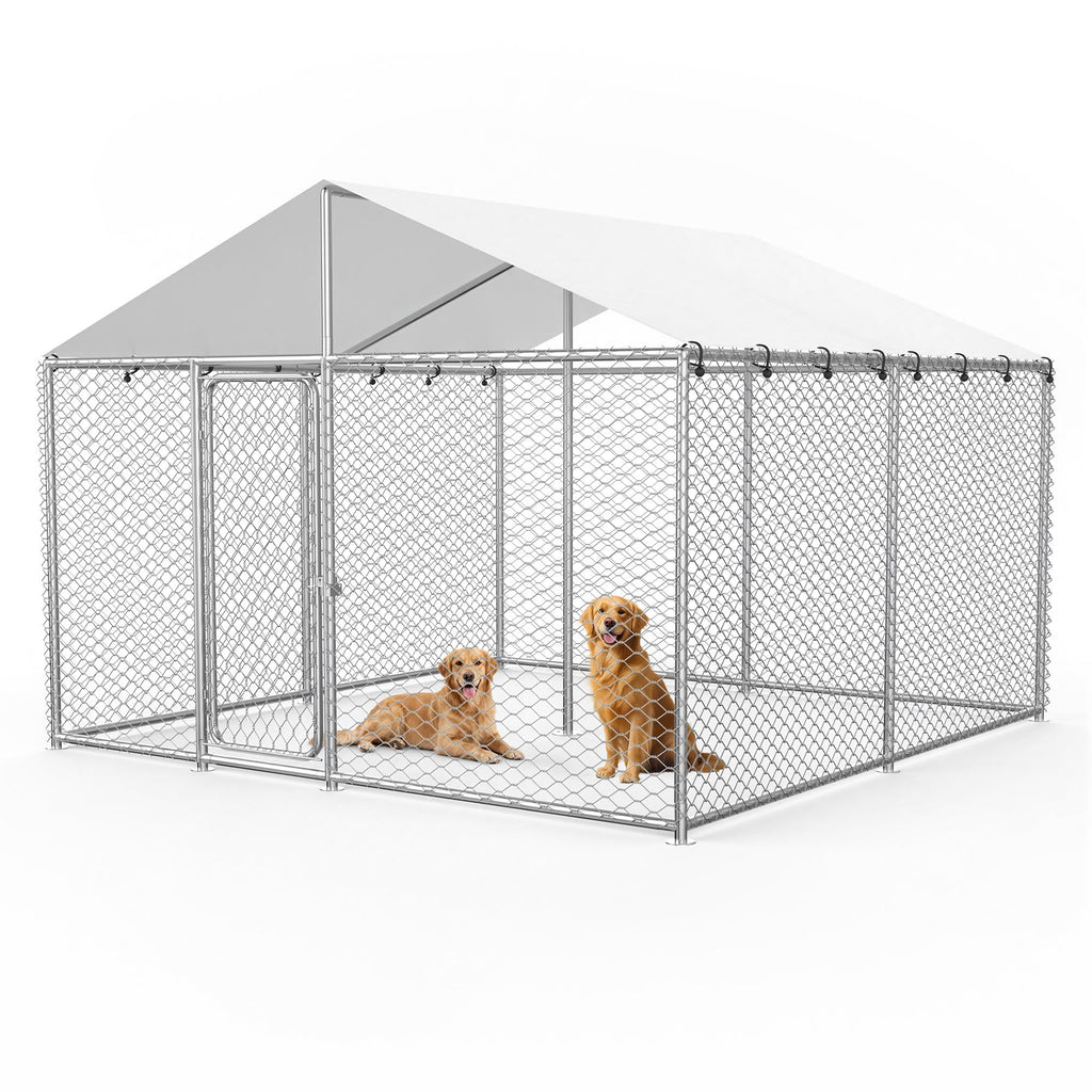 10x10FT Heavy Duty Outdoor Dog Kennel with Roof D117094