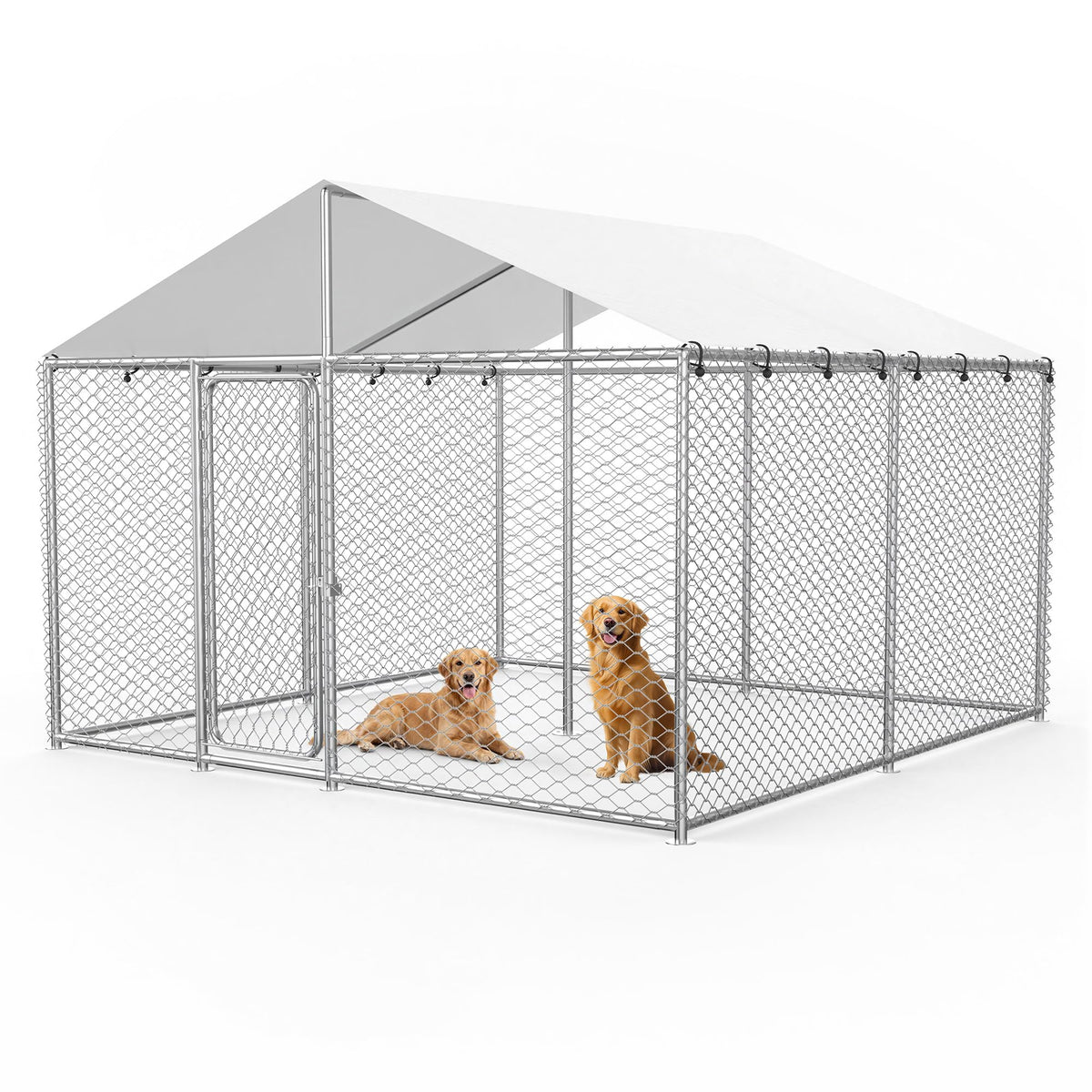 10x10FT Heavy Duty Outdoor Dog Kennel with Roof D117094