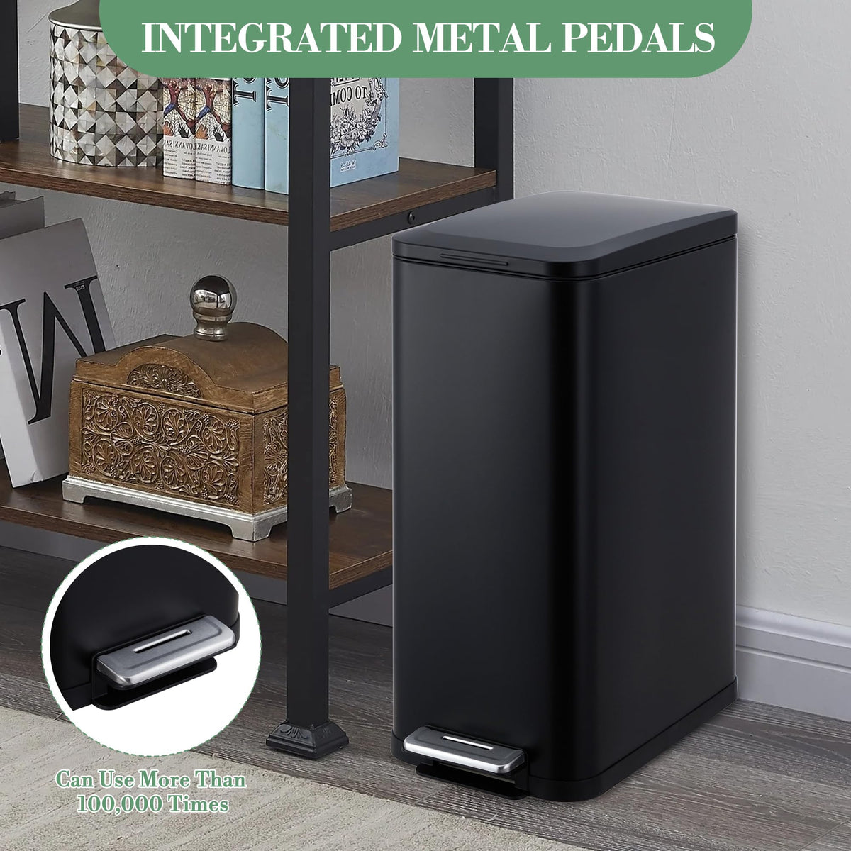 50L Stainless Steel Step Trash Can with Lid U699218