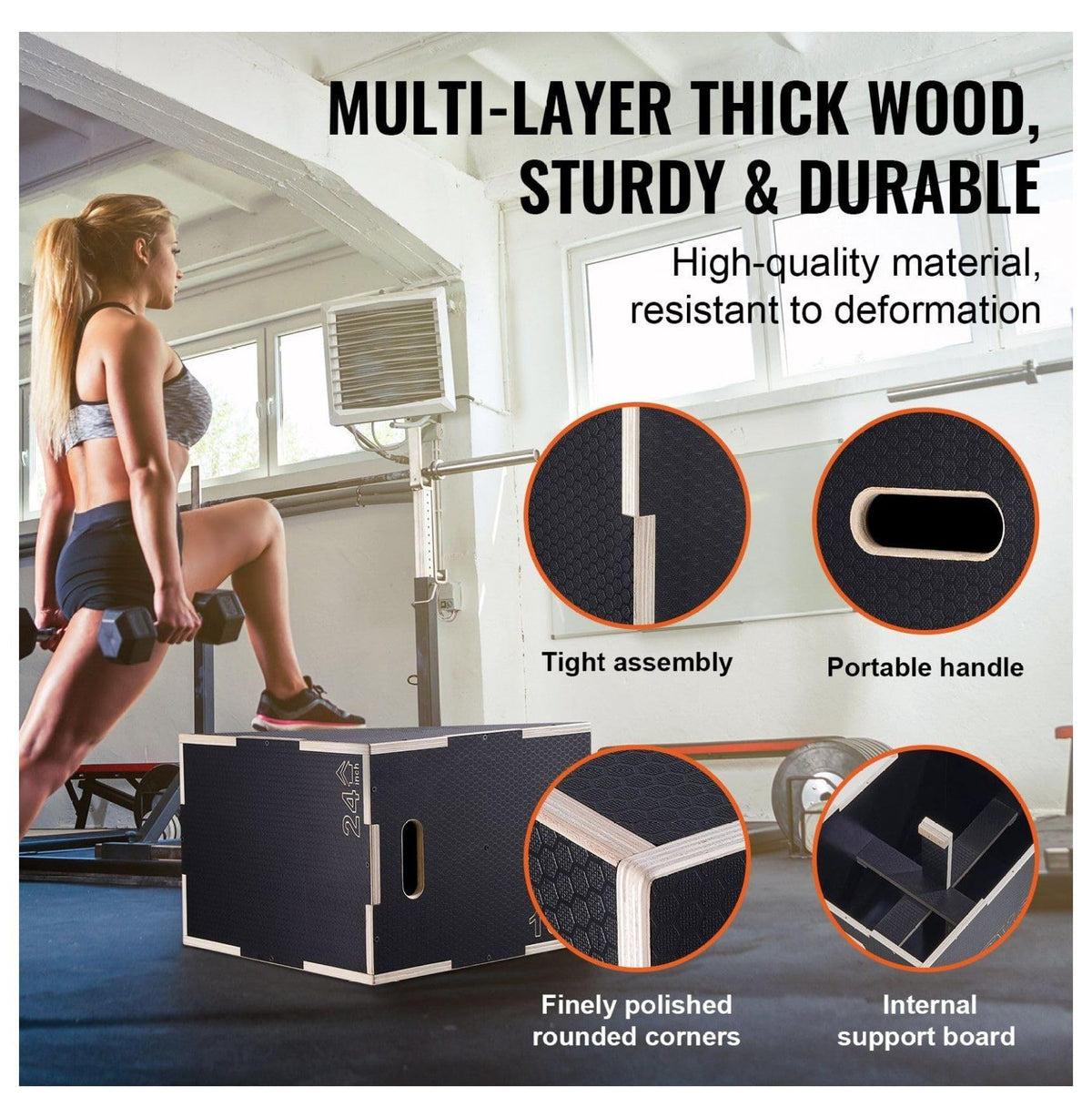 24/20/16 Inch Wooden Plyo Box U627091
