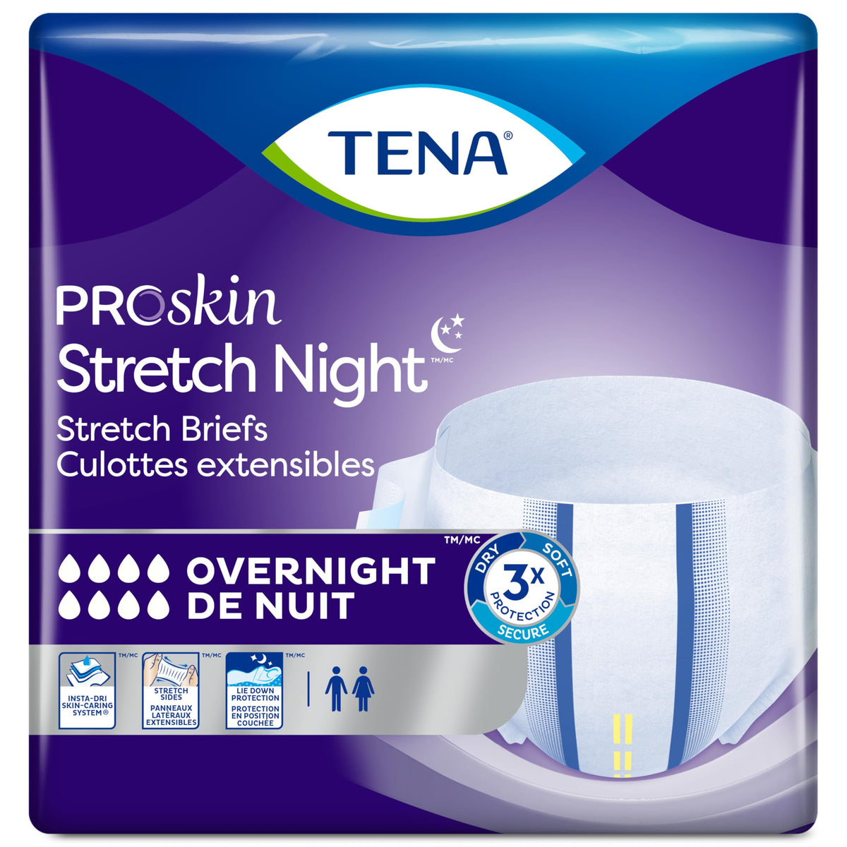 Overnight Incontinence Stretch Briefs L/XL 12 ct U58795