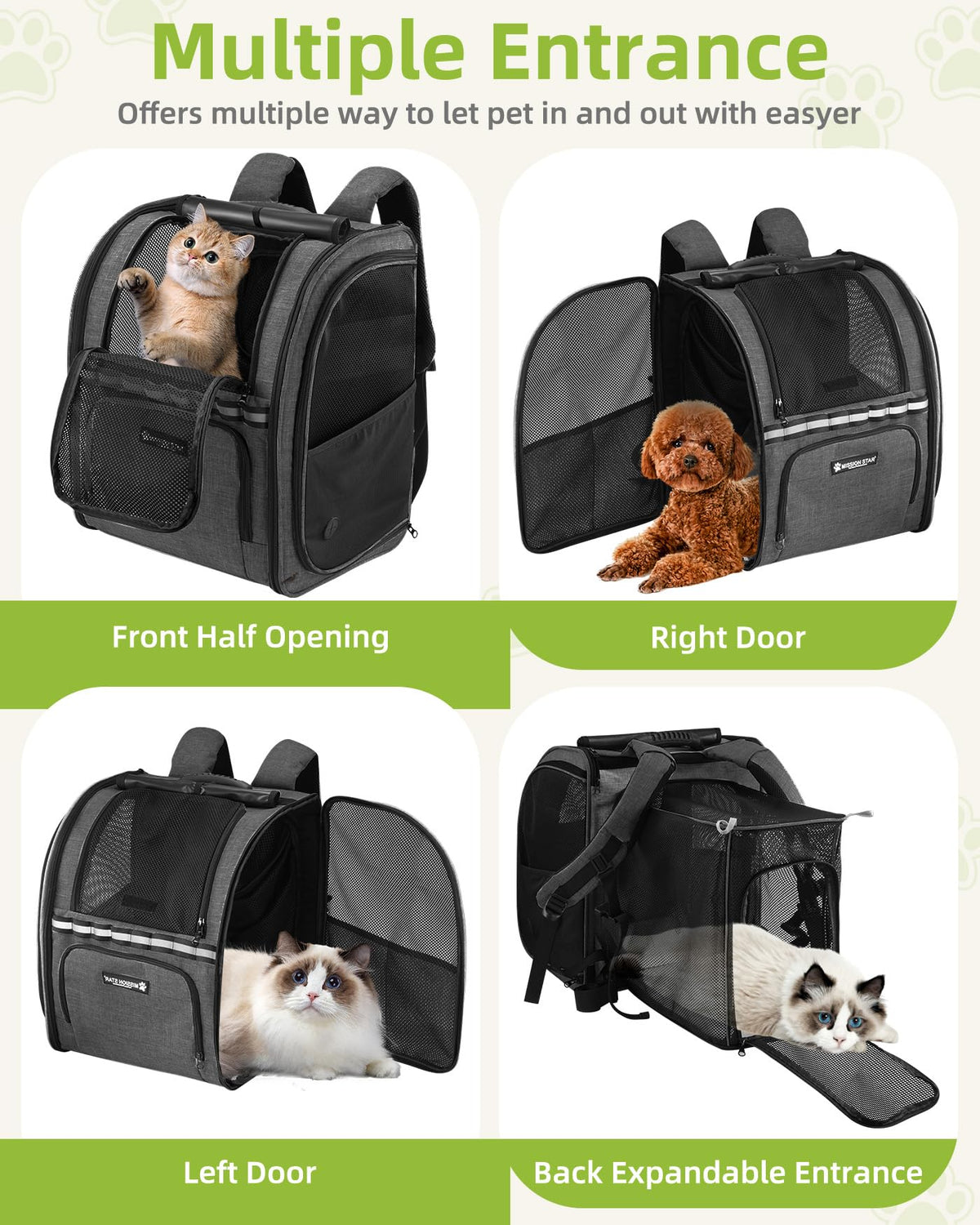 Expandable Breathable Mesh Cat Dog Carrier Backpack J501