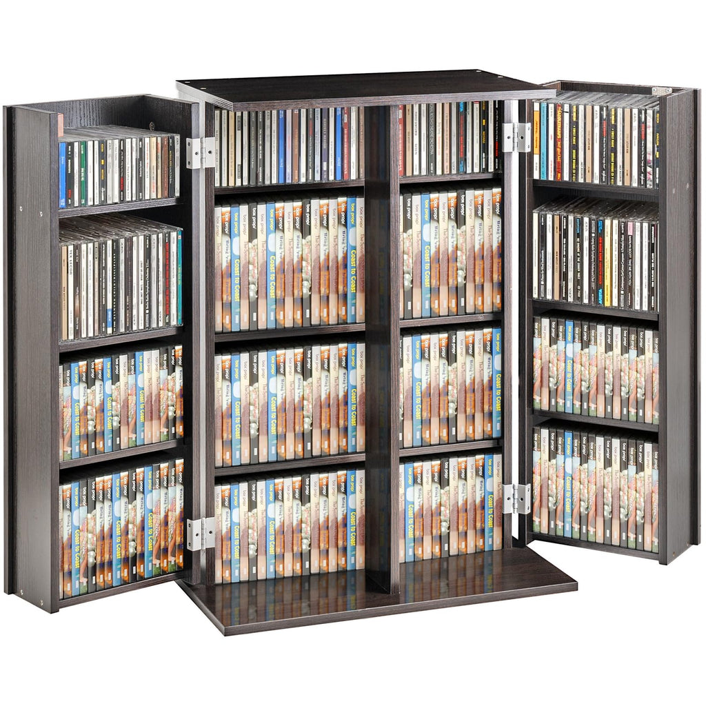 Espresso Media Storage Cabinet with Doors and Shelves S945097