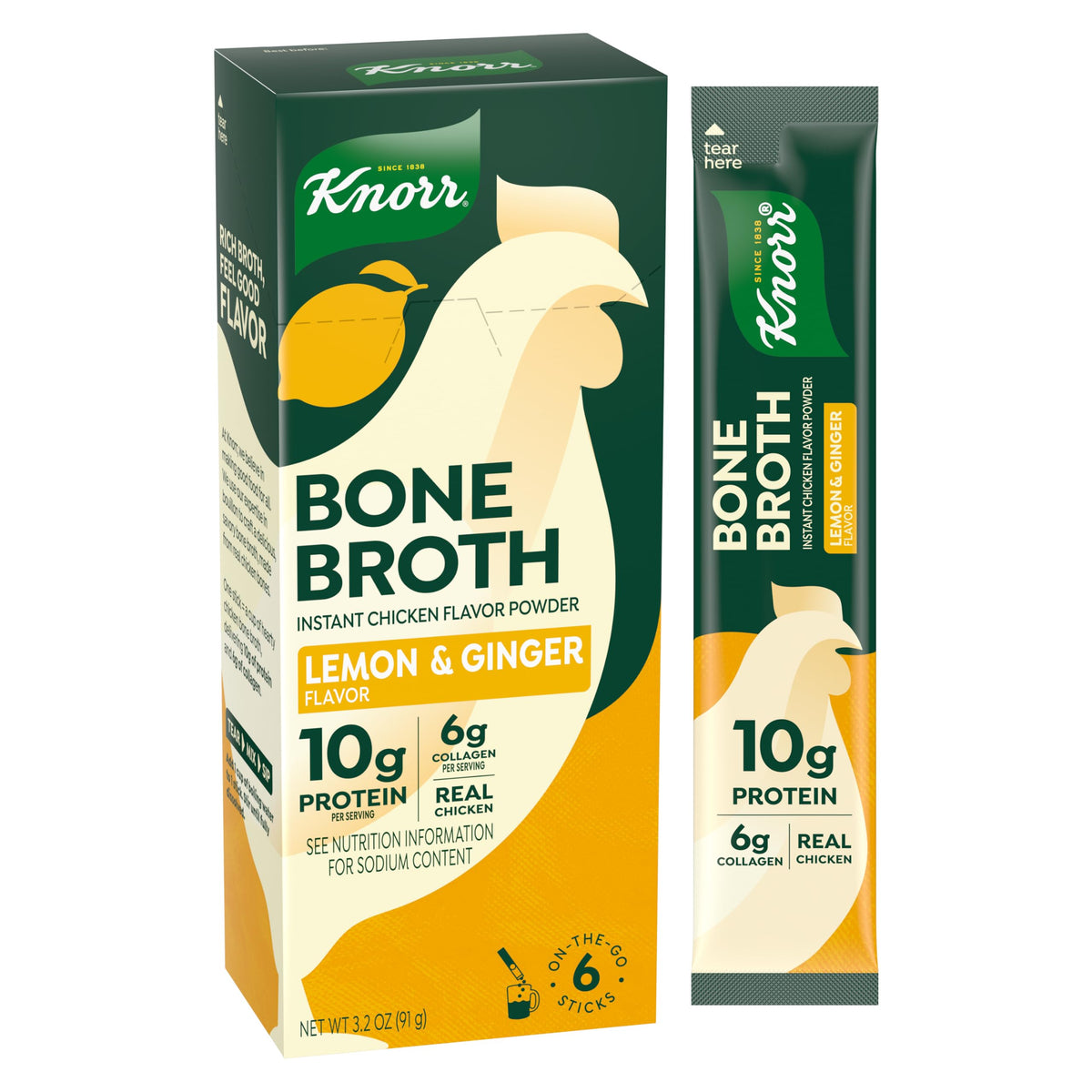 Lemon Ginger Chicken Bone Broth 6 Count D85520
