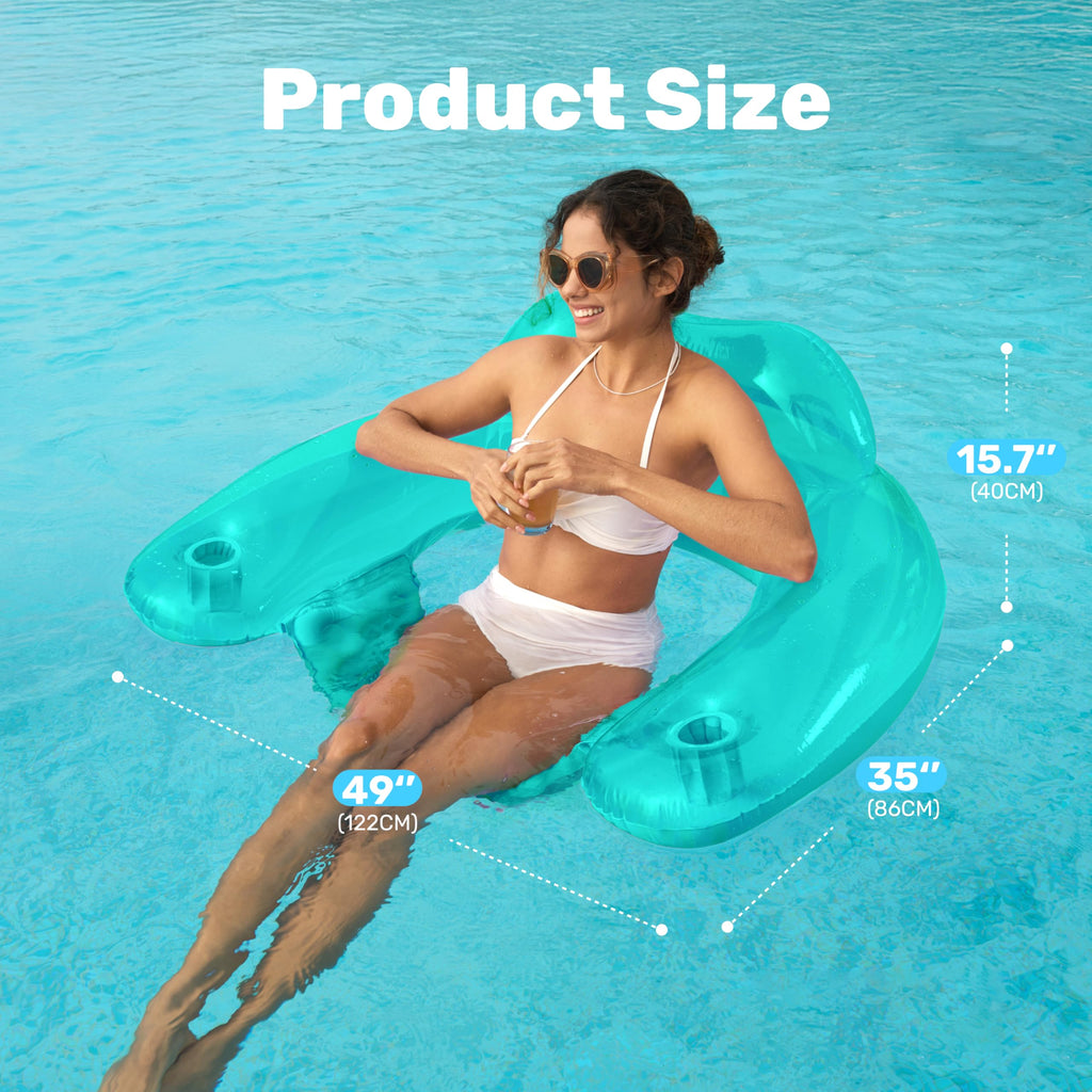 2 Pack Inflatable Pool Chairs with Cup Holders F335