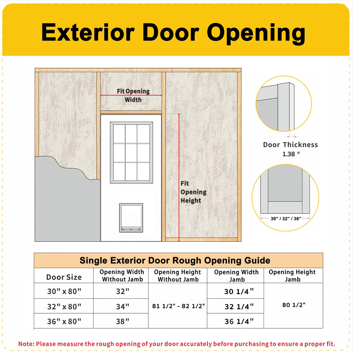 36" x 80" Front Door Slab with Prehung Door Jamb D3143