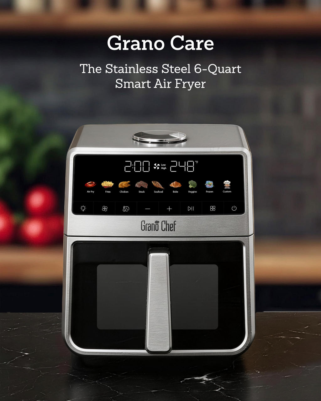 6Qt Stainless Steel Air Fryer L856