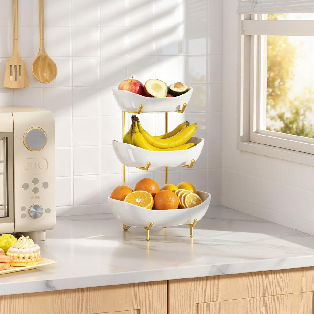 Ceramic 3 Tier Fruit Bowl R675