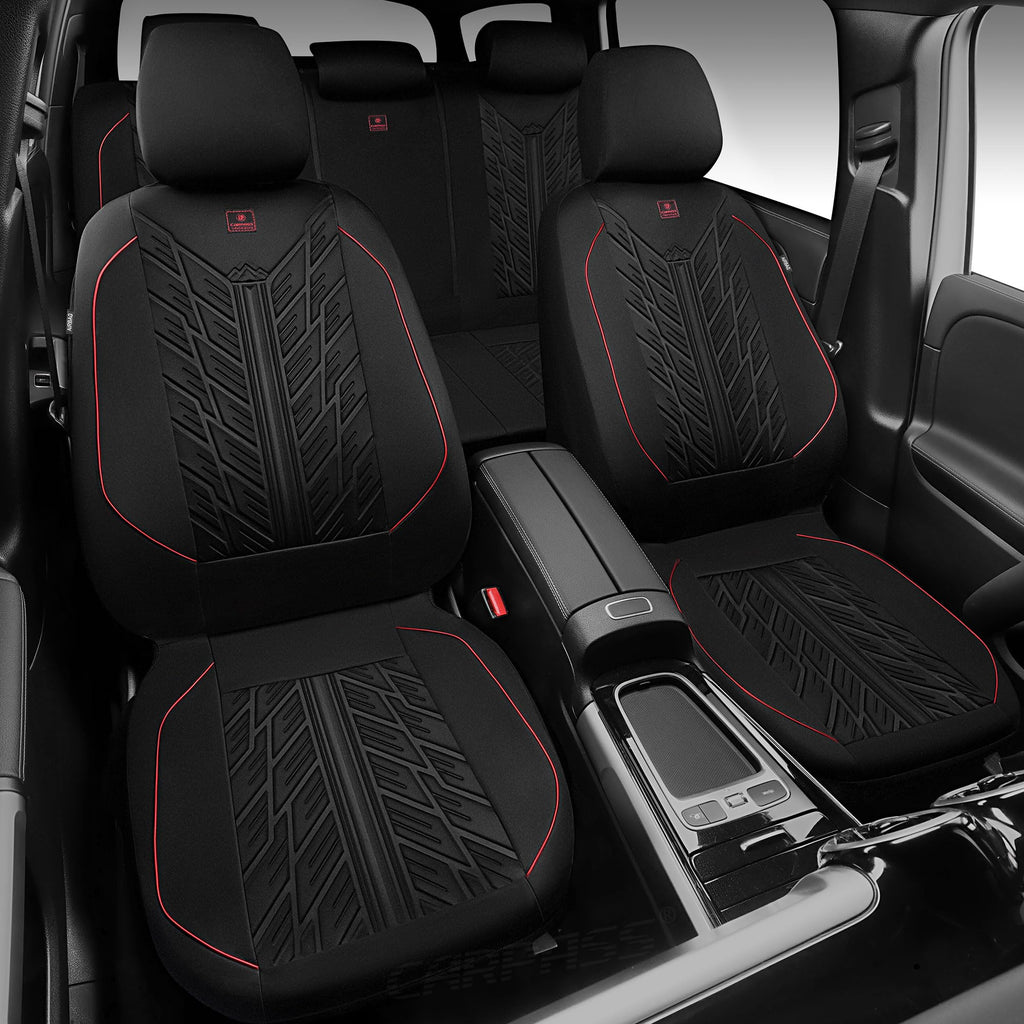 Waterproof Neoprene Car Seat Covers Full Set 5 Seats Black Red H888