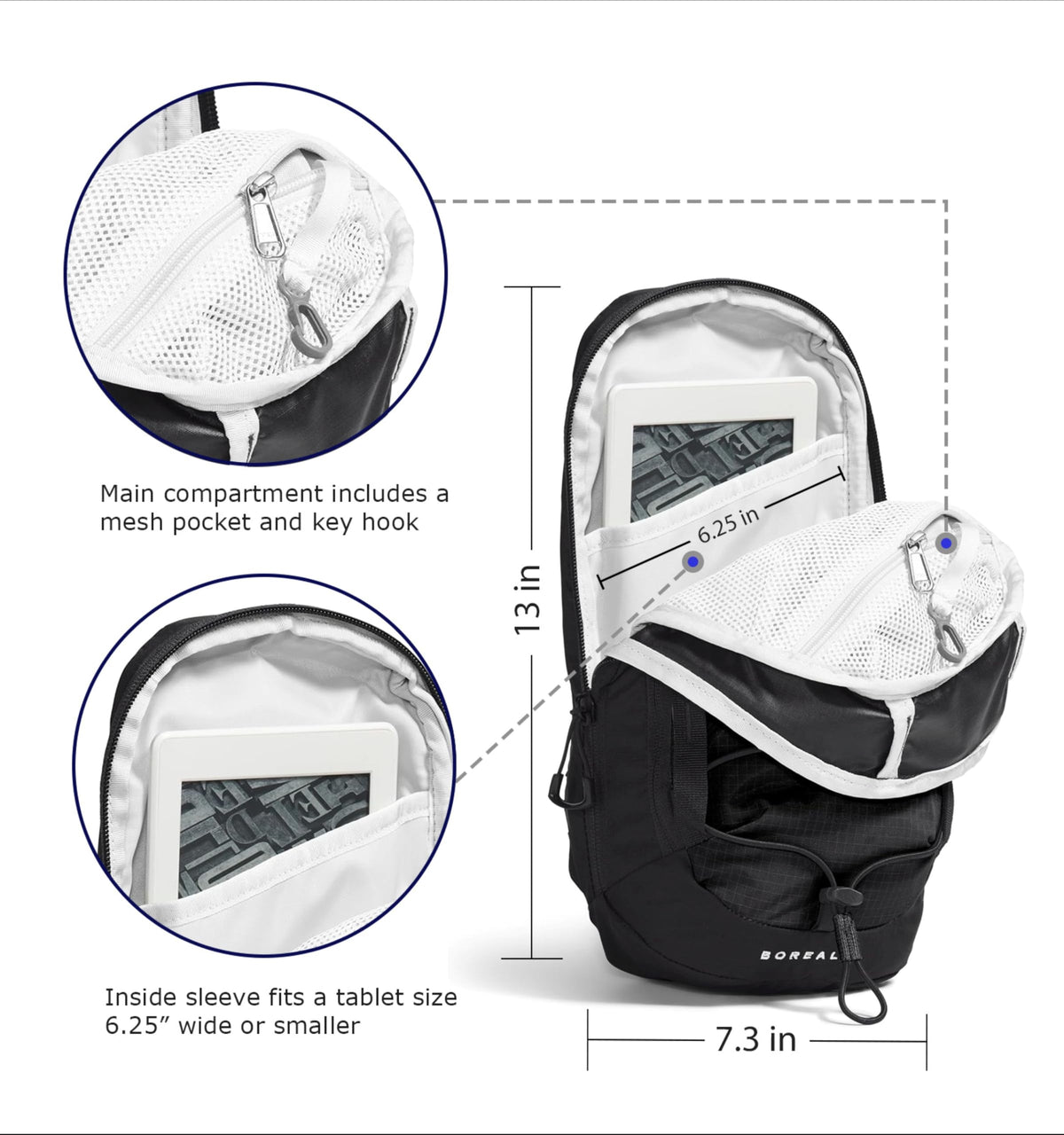 Crossbody Bag with Adjustable Strap, Water Repellent Finish, Multiple Compartments, Tablet Sleeve G2755