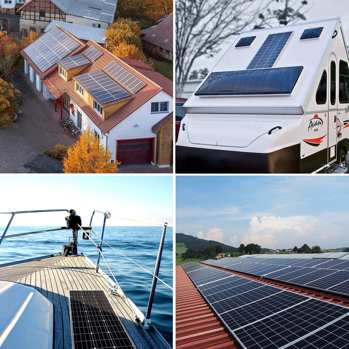 100 Watt 12 Volt Monocrystalline Solar Panel Kit I1748