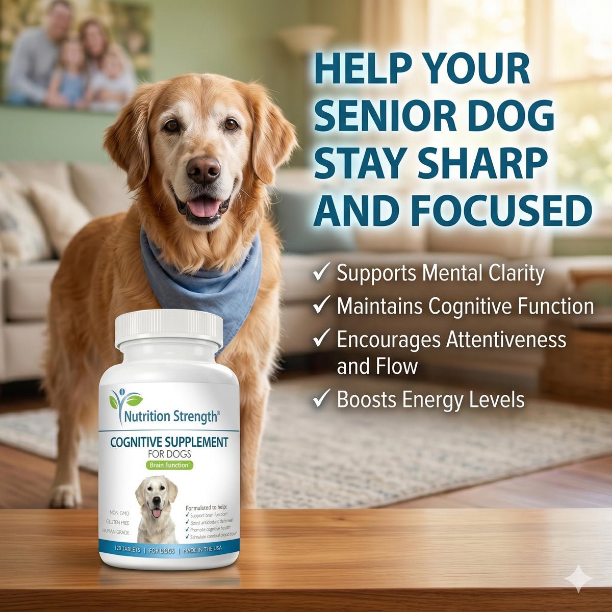 120 Chewable Tablets Cognitive Support Dog Supplement A884106