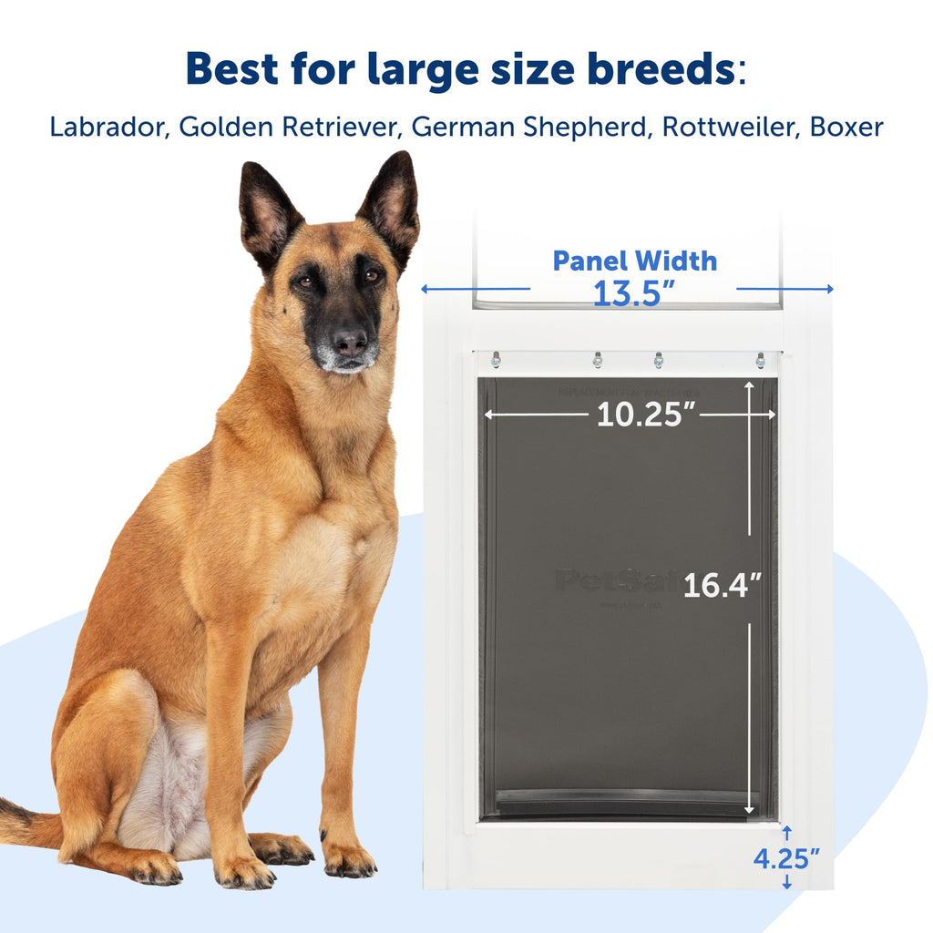 Sliding Glass Pet Door, Large, White M76853