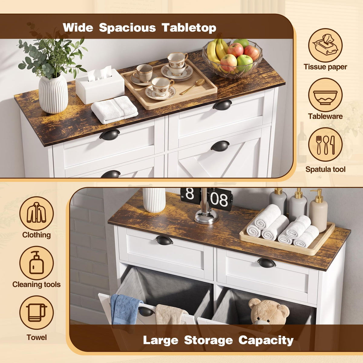 White Tilt Out Trash Cabinet M205614