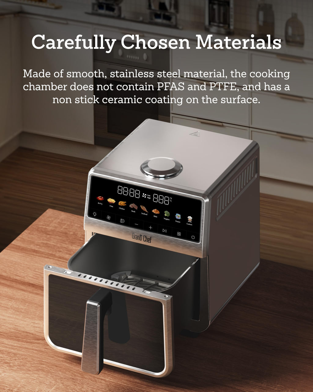 6Qt Stainless Steel Air Fryer L856