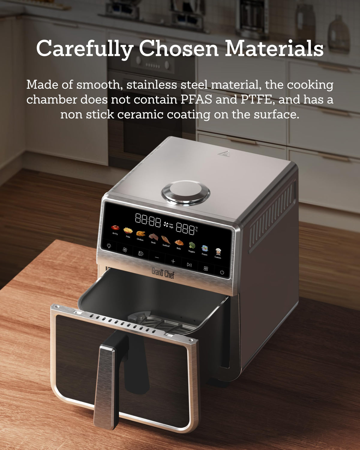 6Qt Stainless Steel Air Fryer L856