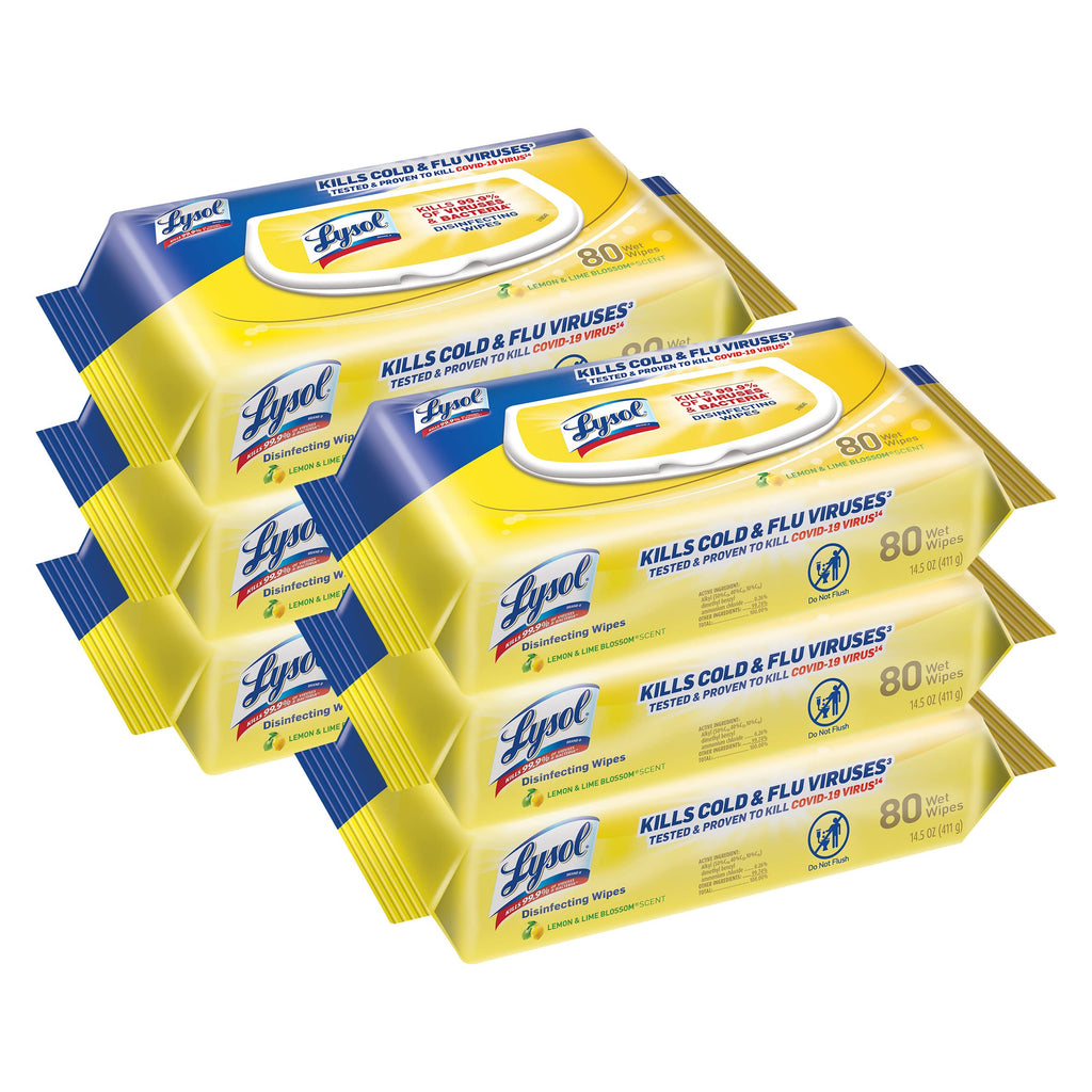 Multi-Surface Antibacterial Cleaning Wipes, Lemon and Lime Blossom, 480 Count F29868