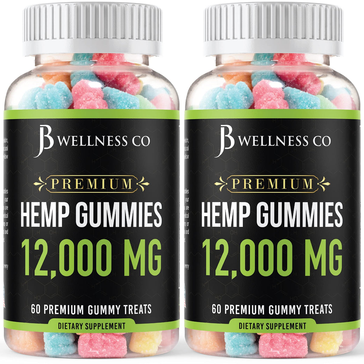 Hemp Gummies 12,000 Vitamins & Omega 3,6,9 120 Count M2012