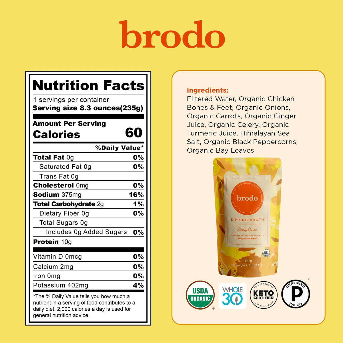 Bone Broth Single-Serve and 25 oz Classic Packs S1096