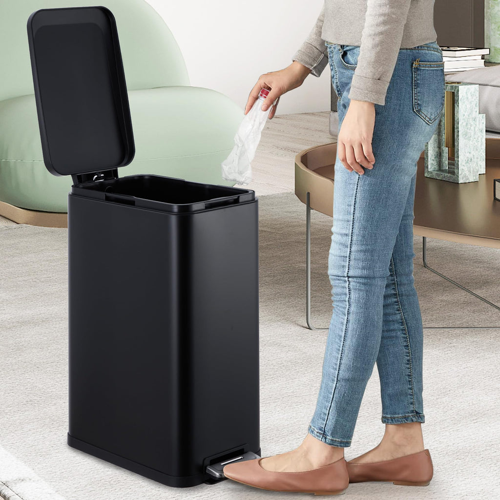 50L Stainless Steel Step Trash Can with Lid U699218