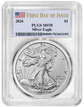 2024 $1 American Silver Eagle PCGS MS70 First Day of Issue U4157