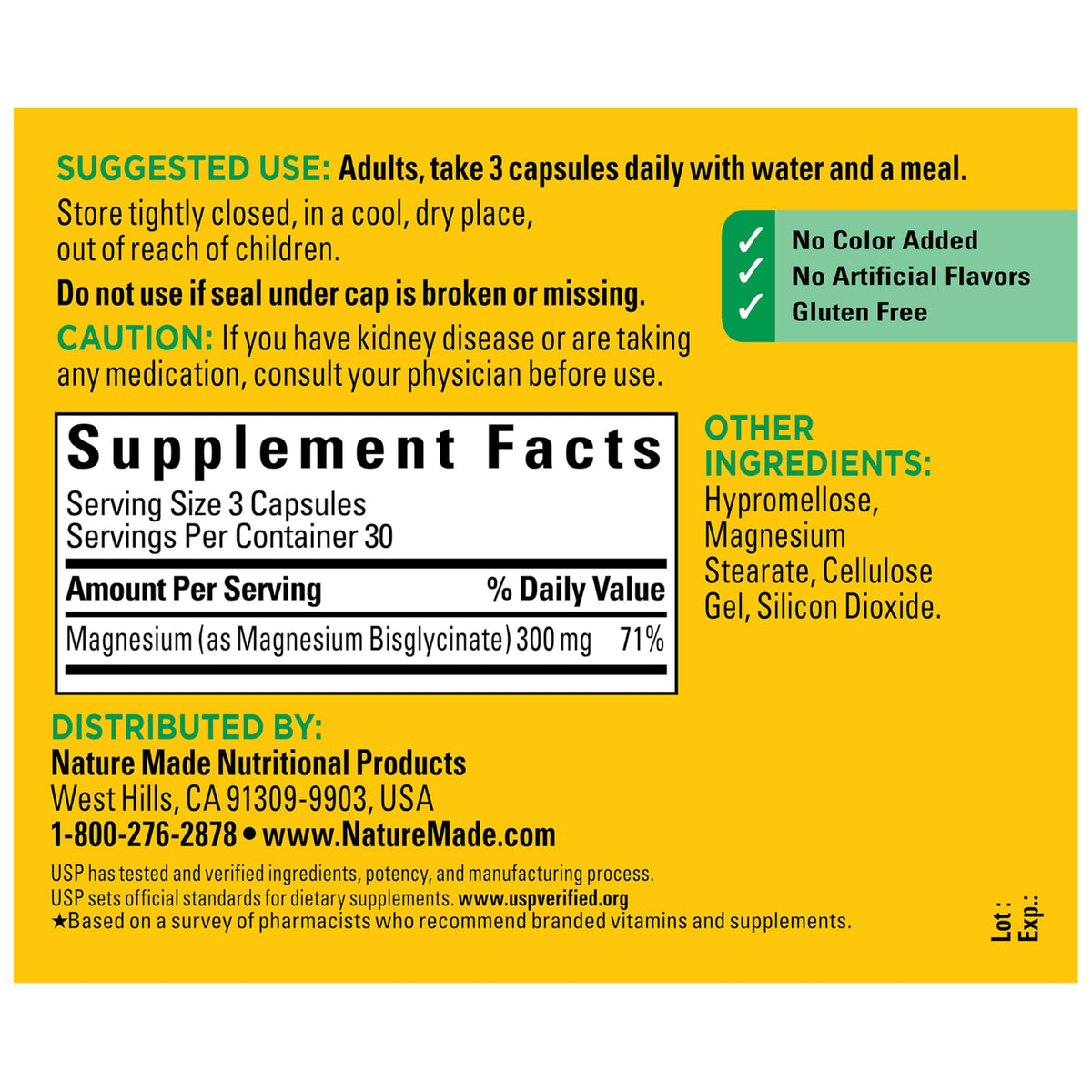 Magnesium Glycinate 300 mg 90 Capsules L628