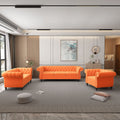 Orange Velvet Chesterfield Sofa Loveseat and Chair F872