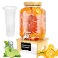 2 Gallon Glass Beverage Dispenser with Wood Stand S628