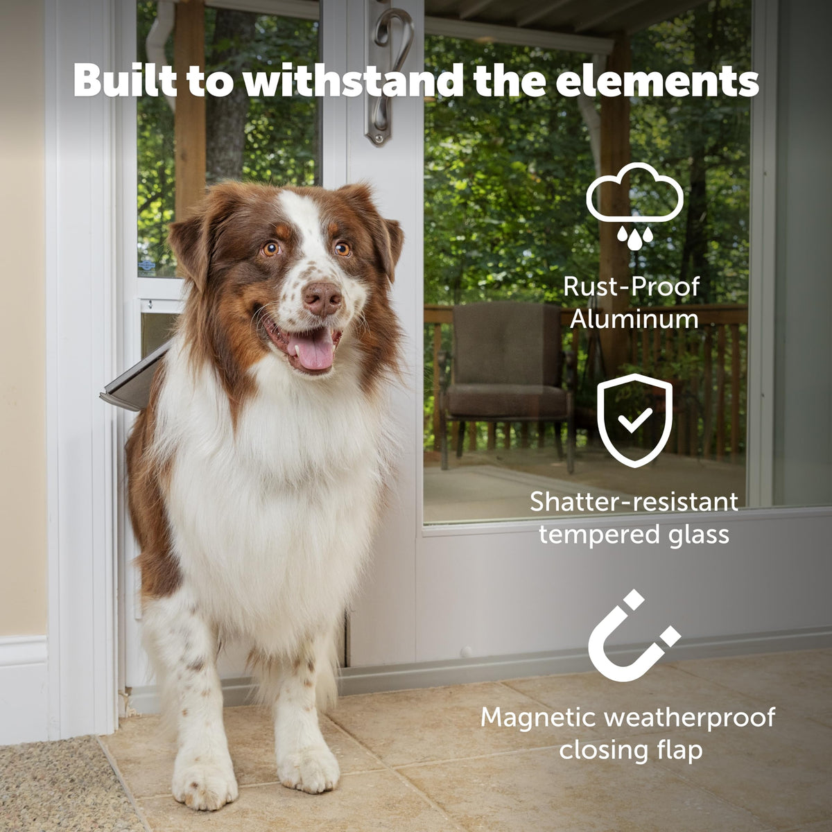 Sliding Glass Pet Door, Large, White M76853