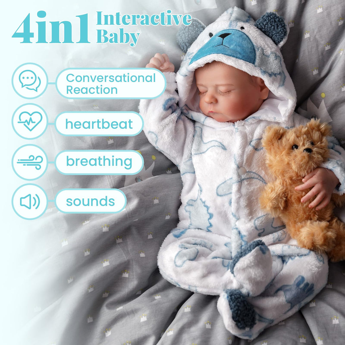 20 Inch 4-in-1 Interactive Baby Doll E316490
