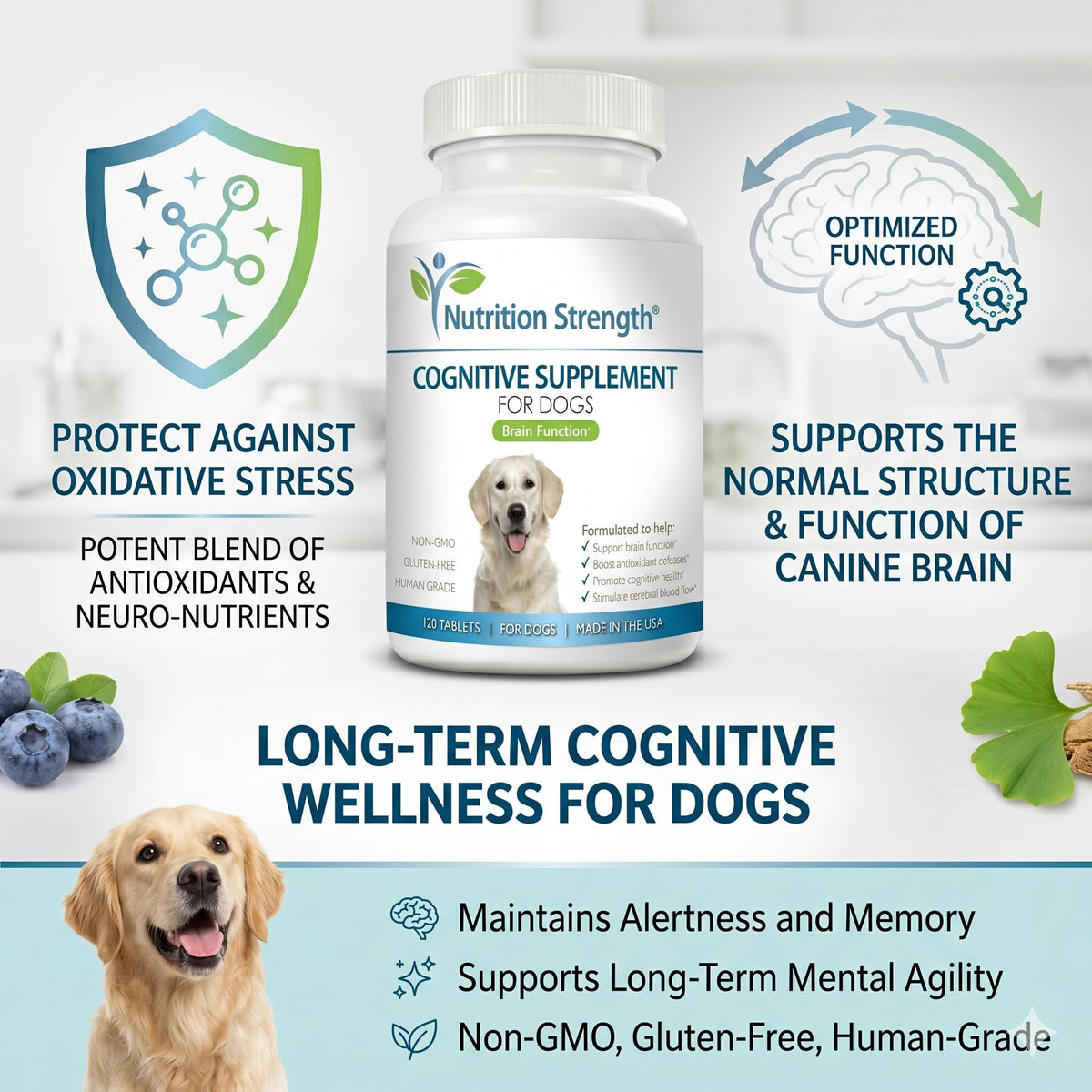 120 Chewable Tablets Cognitive Support Dog Supplement A884106