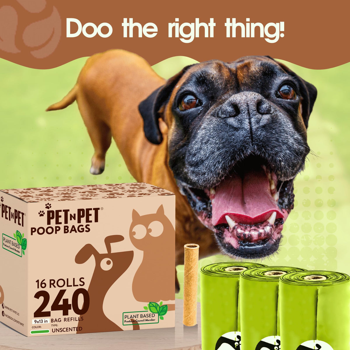 240 Count Plant Based Leak Proof Poop Bags F799055