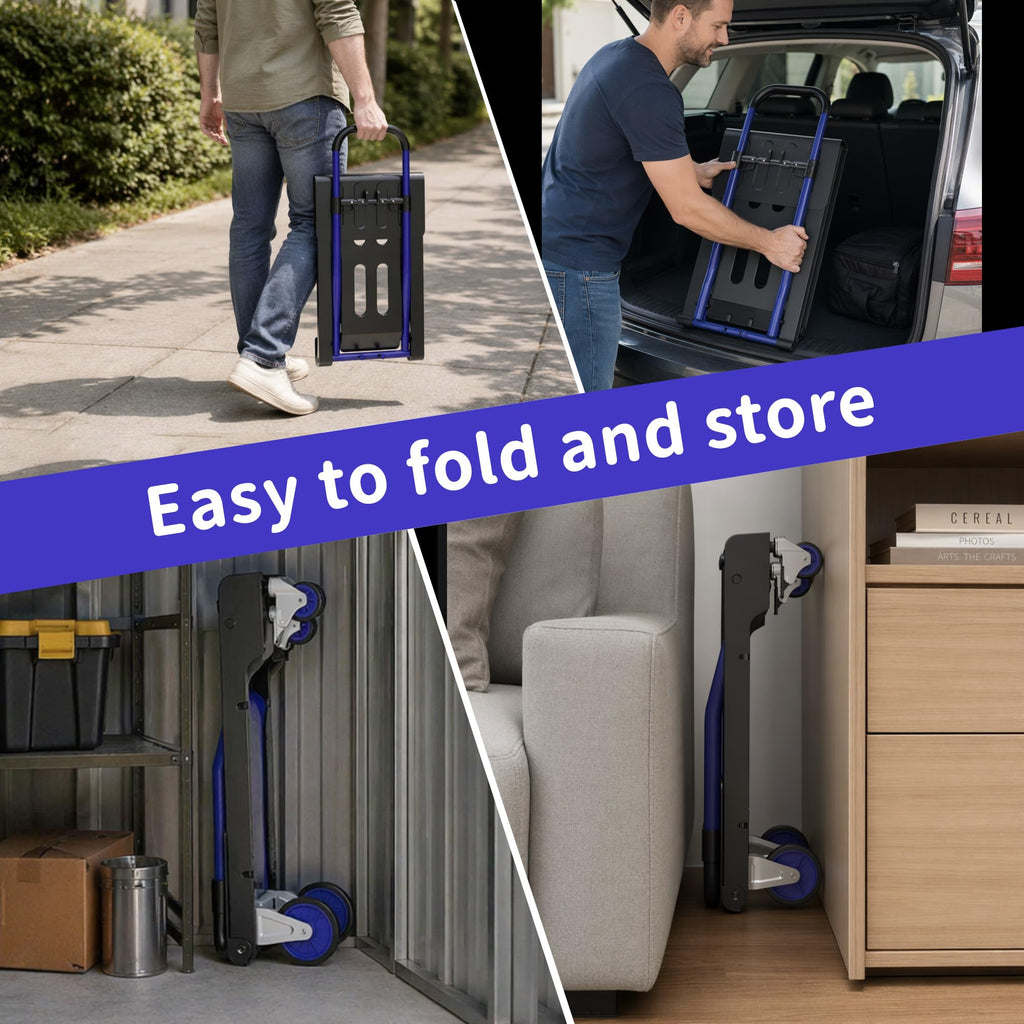 3-in-1 Folding Hand Truck 330lbs Portable Dolly Cart with Adjustable Handle N6935