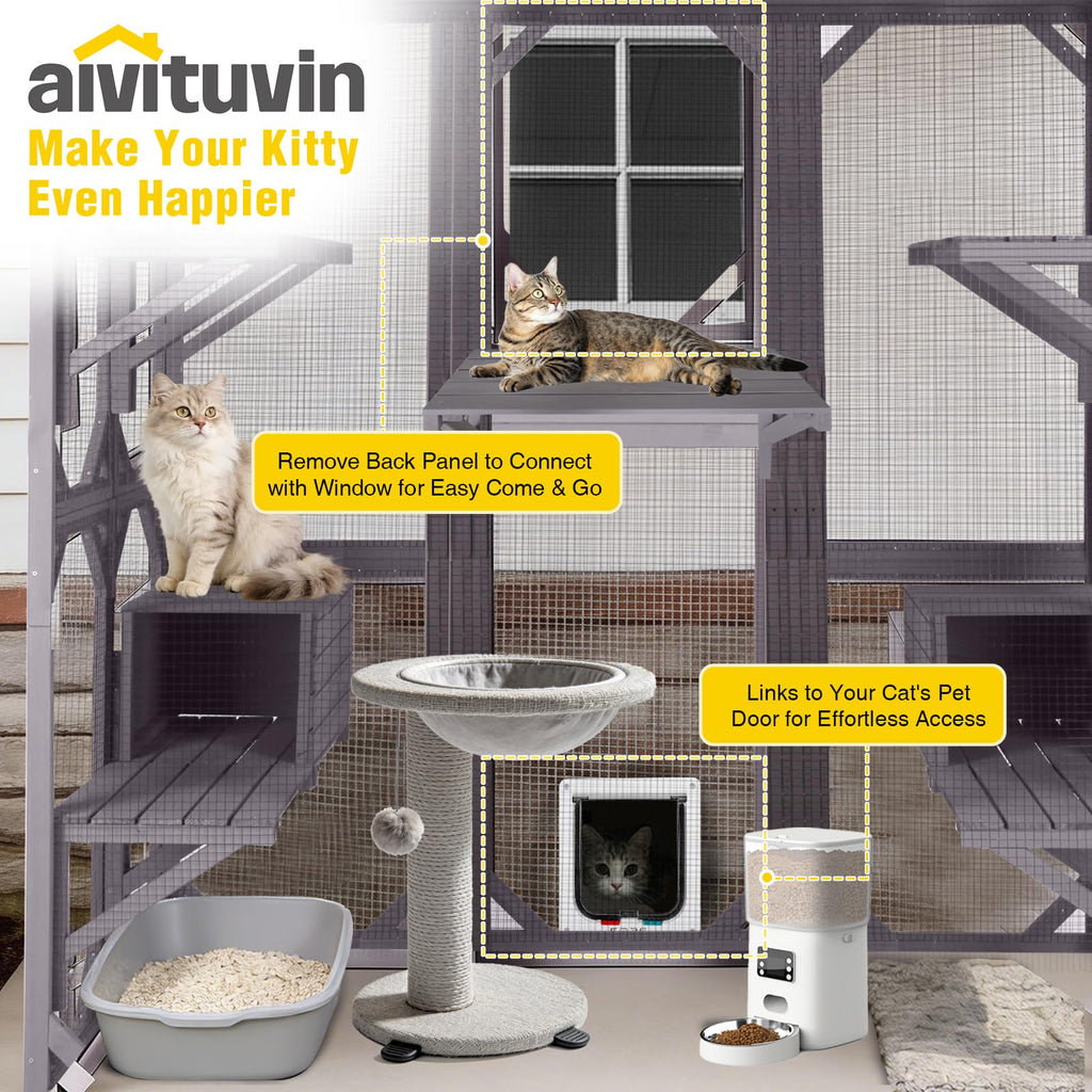Extra Large 5-Level Outdoor Cat Enclosure with Cover I9691
