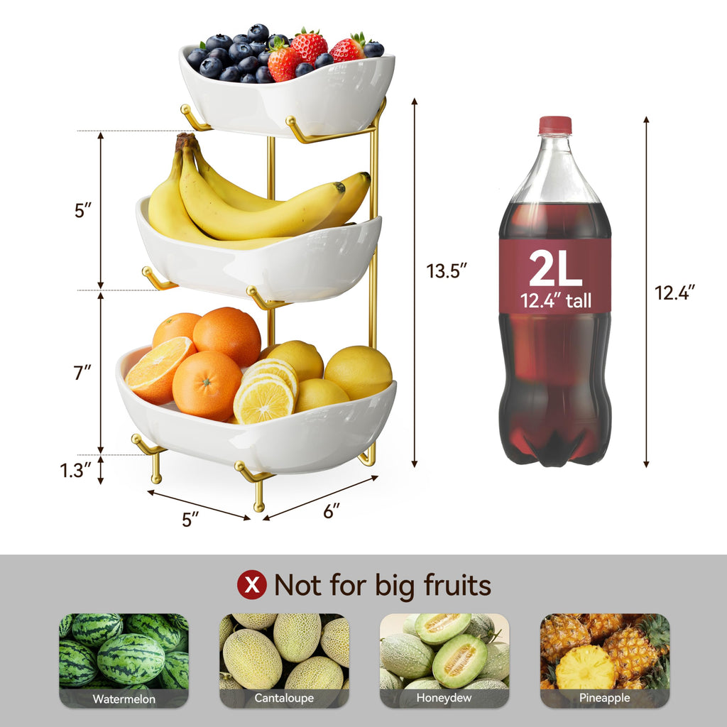 Ceramic 3 Tier Fruit Bowl R675