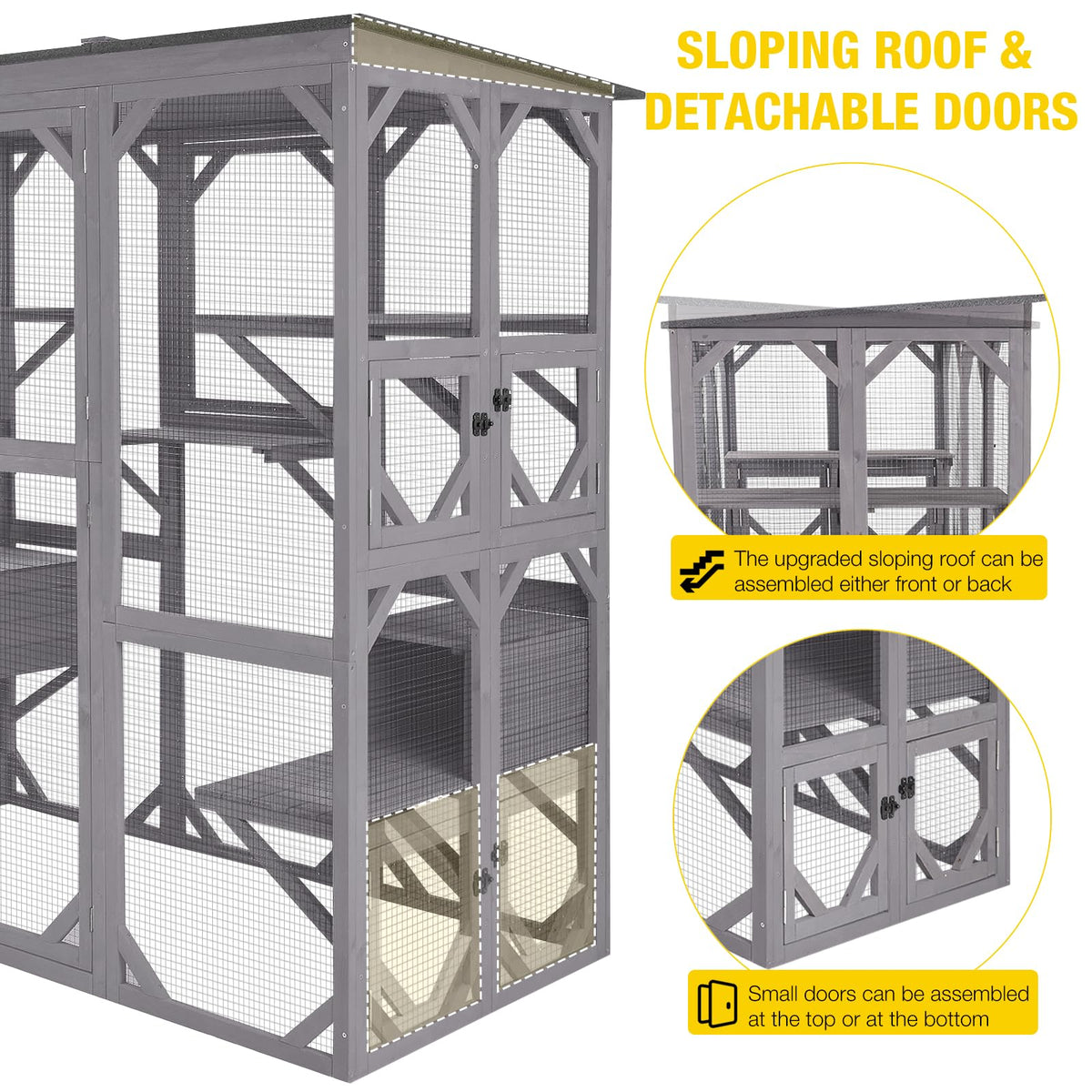 Extra Large 5-Level Outdoor Cat Enclosure with Cover I9691