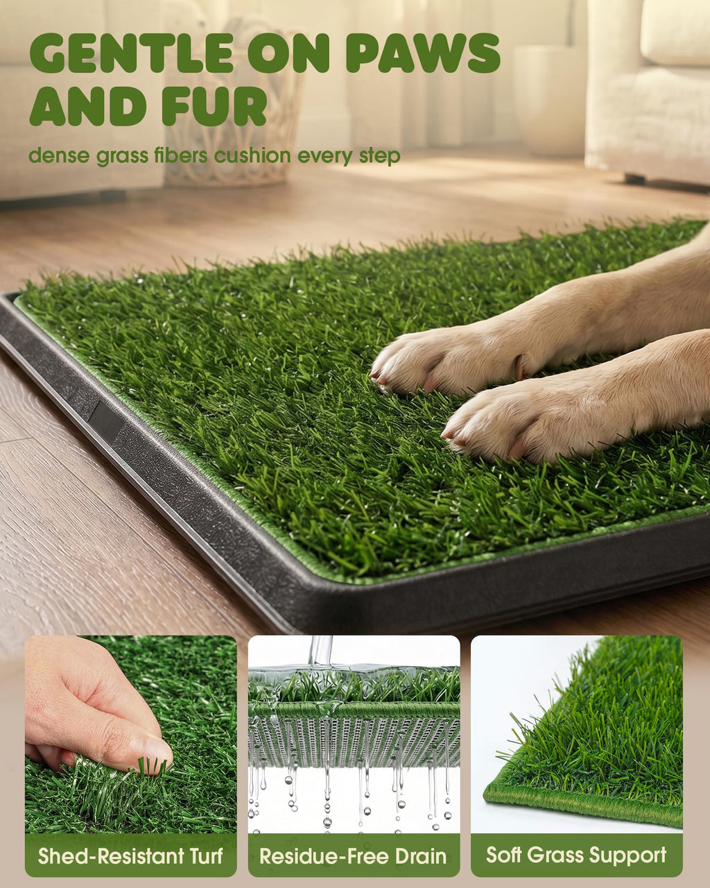 3 Layer Dog Grass Pad with Tray 30" x 20" D460299