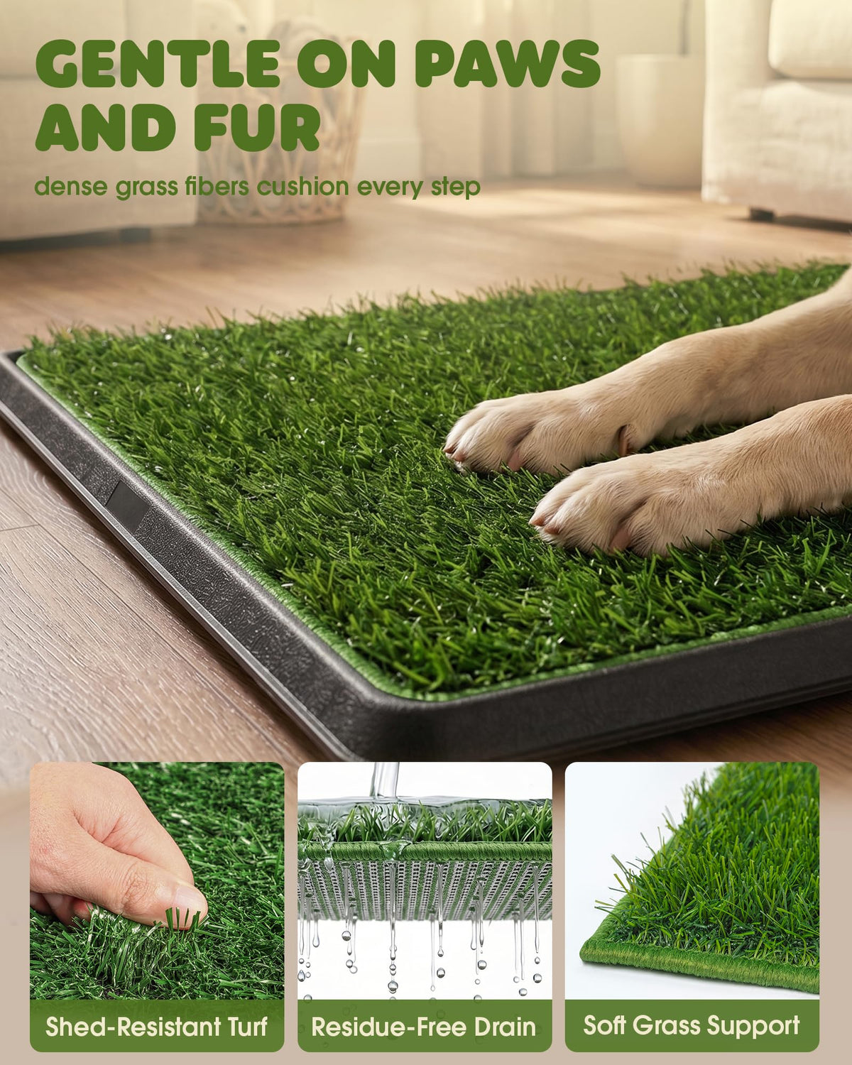3 Layer Dog Grass Pad with Tray 30" x 20" D460299