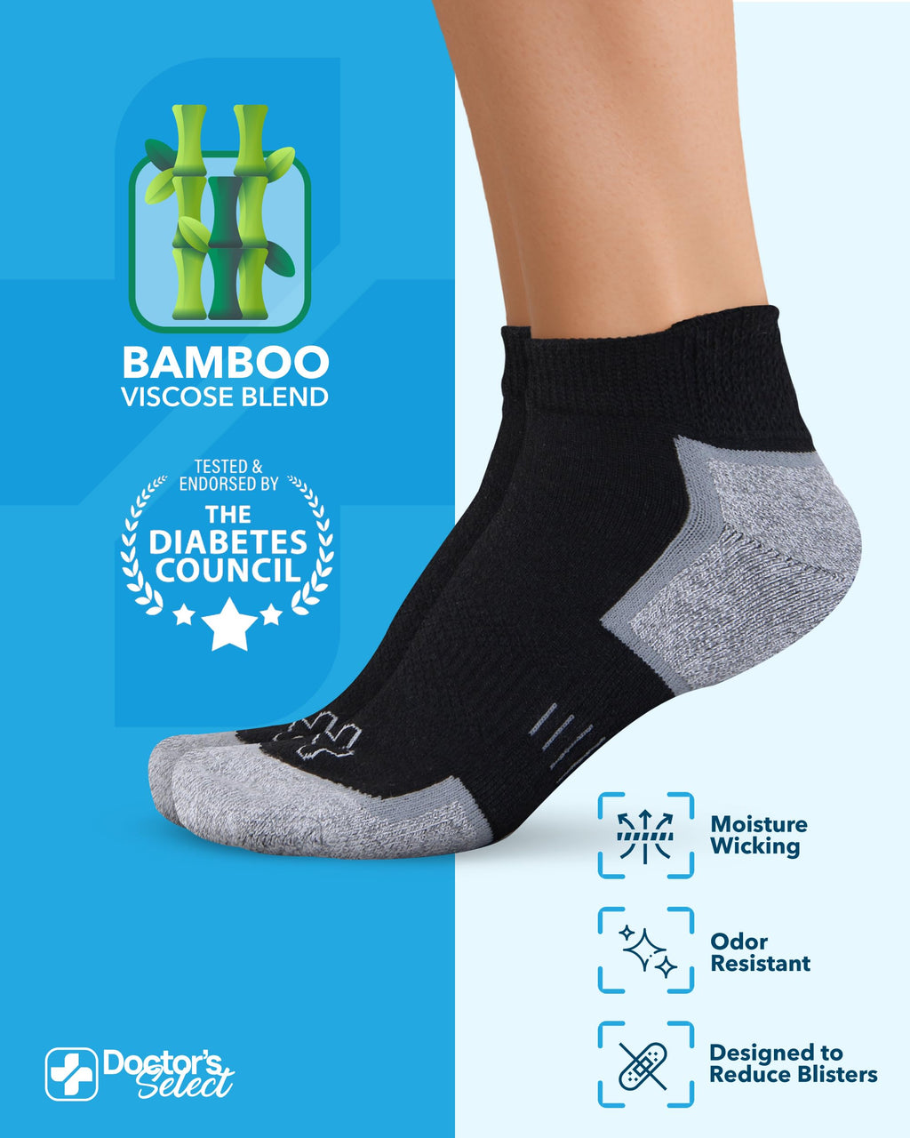 Bamboo Viscose Diabetic Socks 6 Pairs K28518