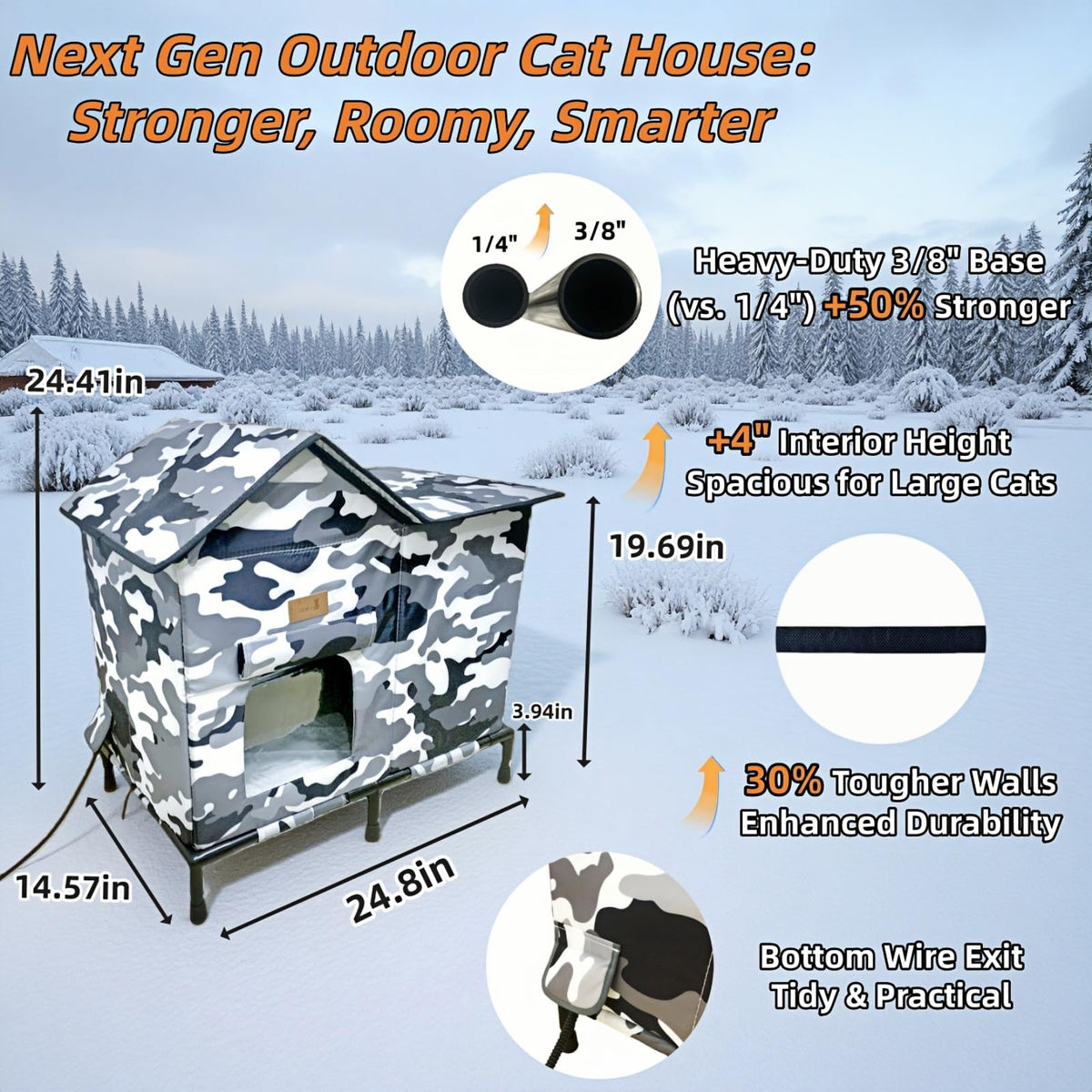 Extra Large Heated Weatherproof Cat House L964