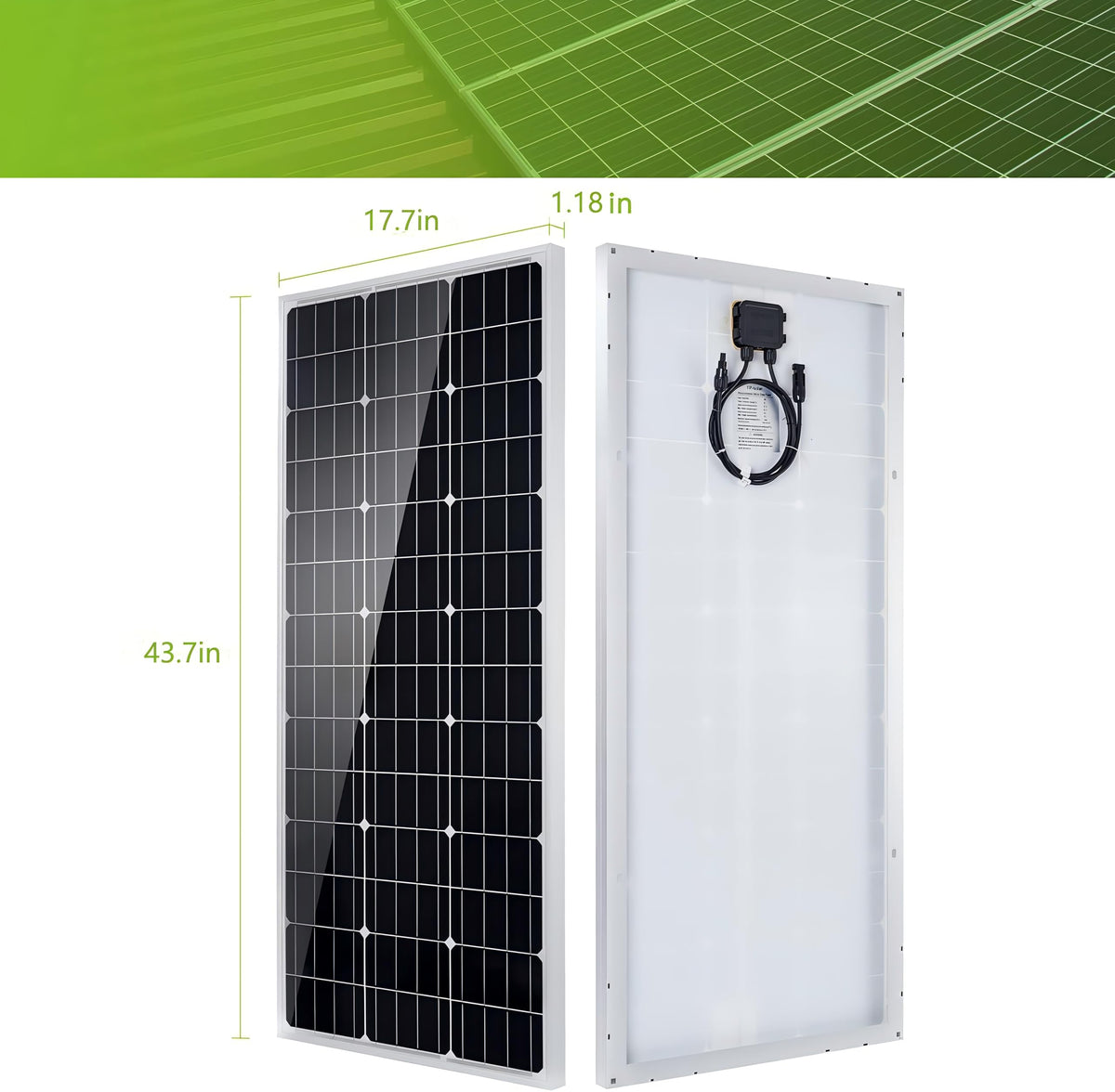 100 Watt 12 Volt Monocrystalline Solar Panel Kit I1748
