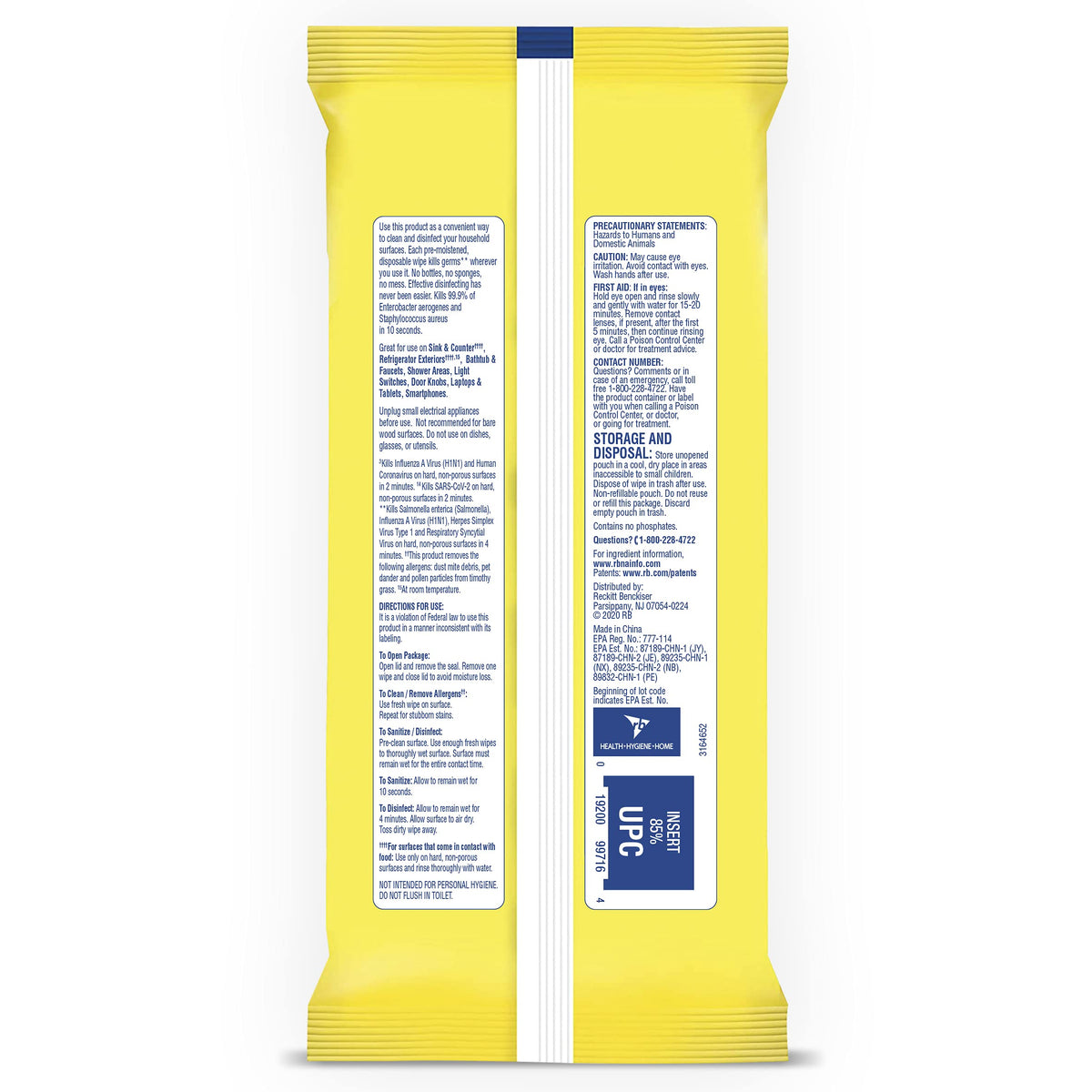 Multi-Surface Antibacterial Cleaning Wipes, Lemon and Lime Blossom, 480 Count F29868