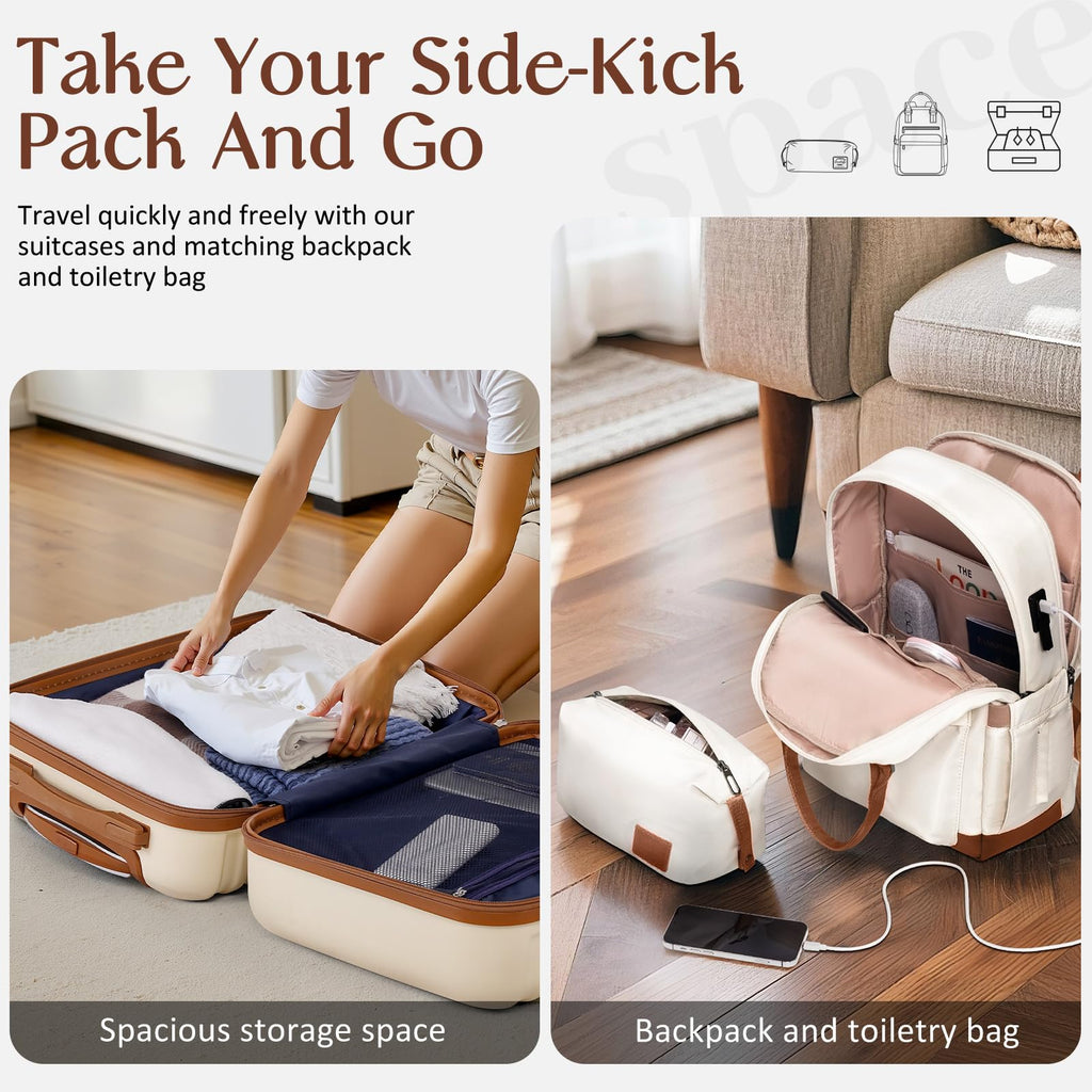 White 3 Piece Hardside Luggage Set L52625