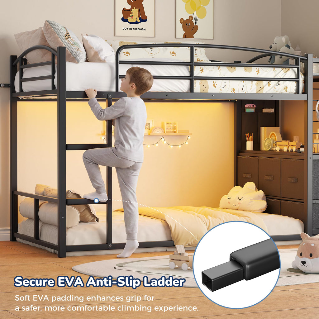 Twin Over Twin Bunk Bed with 6 Storage Drawers I44565