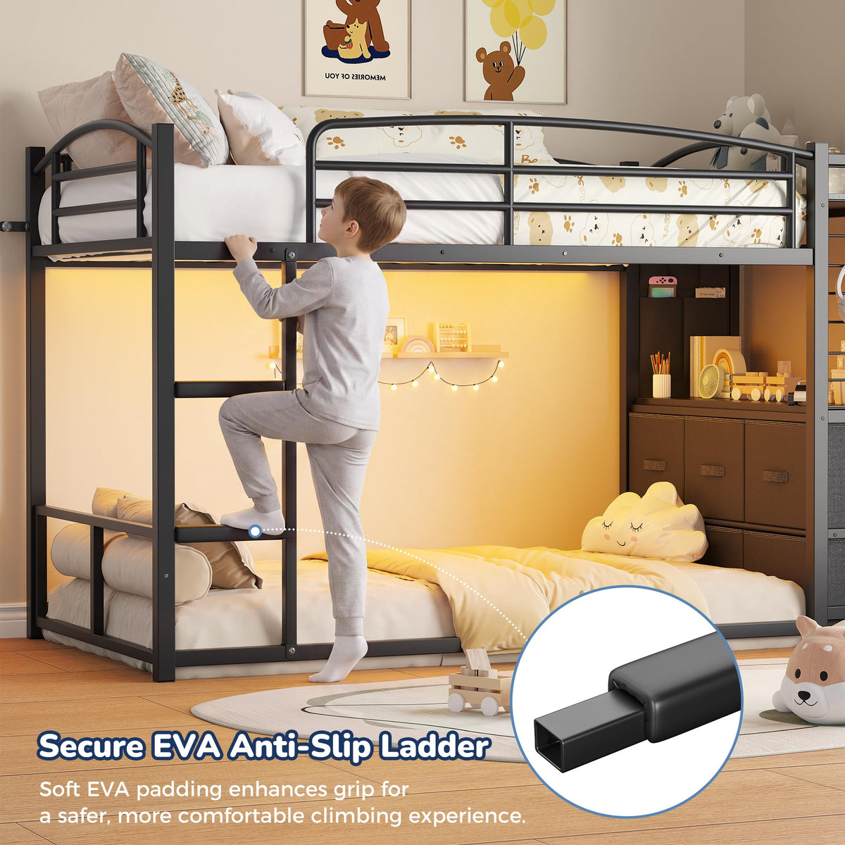 Twin Over Twin Bunk Bed with 6 Storage Drawers I44565