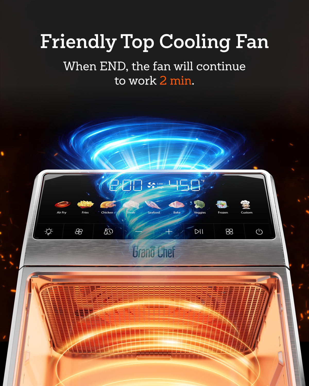 6Qt Stainless Steel Air Fryer L856